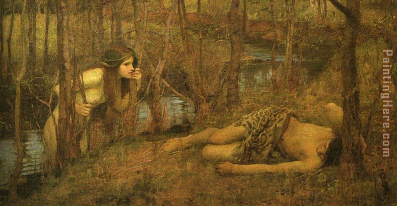 A Naiad painting - John William Waterhouse A Naiad art painting